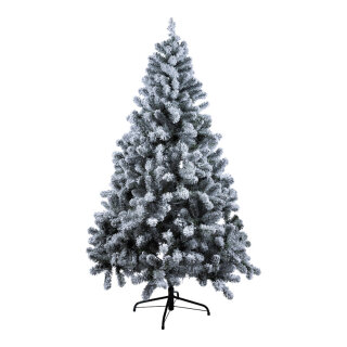Edeltanne      Groesse: mit 500 warm weiße LEDs, 860 Tips, aus Kunststoff (PVC), beschneit, mit Metallständer, 210cm, Ø 125cm    Farbe: weiß/grün