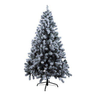 Edeltanne      Groesse: mit 650 warm weiße LEDs, 1.200 Tips, aus Kunststoff (PVC), beschneit, mit Metallständer, 240cm, Ø 145cm    Farbe: weiß/grün