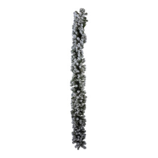 Edeltannengirlande      Groesse: mit 100 warm weiße LEDs, 360 Tips, aus Kunststoff (PVC), beschneit, 270x30cm    Farbe: weiß/grün