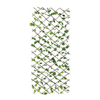 Zaun mit Weinblättern aus Weidenholz/Kunstseide     Groesse: 120x200cm    Farbe: braun/grün