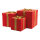 Geschenkboxen 3 Stk./Set,, mit Satinschleife, ineinander passend     Groesse: 30x30x30cm,25x25x25cm, 20x20x20cm    Farbe: hellrot/gold