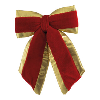 Samtschleife mit goldenem Rand     Groesse:20x15cm    Farbe:rot/gold