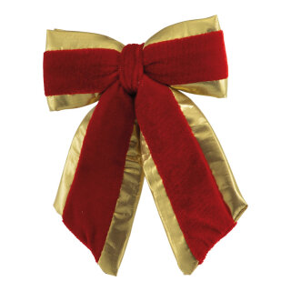 Samtschleife mit goldenem Rand     Groesse: 20x15cm    Farbe: rot/gold