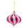 Ornament aus Kunststoff, zwiebelförmig, mit Hänger     Groesse: Ø 14cm    Farbe: fuchsia/weiß