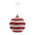 Weihnachtskugel aus Kunststoff, wellenförmig, mit Hänger     Groesse: Ø 10cm    Farbe: rot/weiß