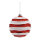 Weihnachtskugel aus Kunststoff, wellenförmig, mit Hänger     Groesse: Ø 15cm    Farbe: rot/weiß
