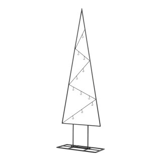 Tannenbaum aus Metall Querstreben mit Aufhängehaken, selbststehend     Groesse:120cm, Metallfuß: 38x16cm    Farbe:schwarz
