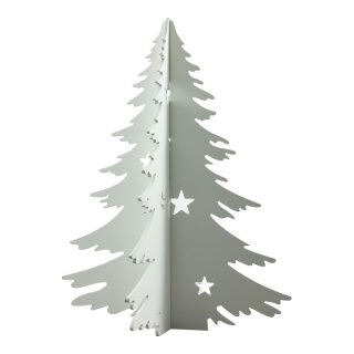 Tannenbaum Sternkonturen, 3D 2-teilig, aus MDF, selbststehend     Groesse: 60x45cm, Dicke: 6mm    Farbe: weiß