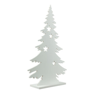 Tannenbaum mit Sternkonturen 2-teilig, aus MDF, selbststehend     Groesse: 60x37cm, Standplatte: 25x12cm    Farbe: weiß