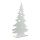 Tannenbaum mit Sternkonturen 2-teilig, aus MDF, selbststehend     Groesse: 60x37cm, Standplatte: 25x12cm    Farbe: weiß