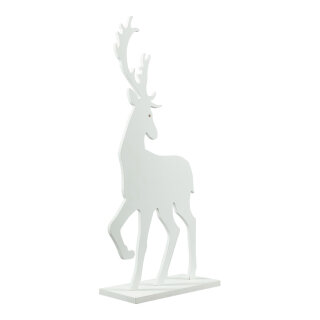 Rentier 2-teilig, aus MDF, stehend     Groesse: 60x27cm, Standplatte: 25x12cm    Farbe: weiß