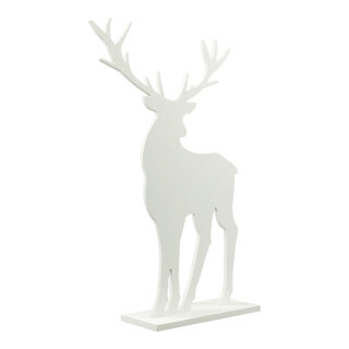 Rentier 2-teilig, aus MDF, stehend     Groesse: 60x40cm, Standplatte: 28,5x12cm    Farbe: weiß