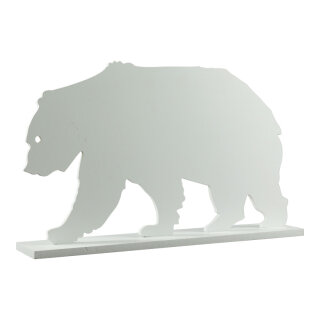 Eisbär 2-teilig, aus MDF, stehend     Groesse:50x30cm, Standplatte: 50x15cm    Farbe:weiß