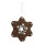 Lebkuchen »Schneeflocke« aus Styropor, mit Hänger     Groesse: 20cm, Dicke: 2cm    Farbe: braun/weiß