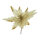Poinsettiastecker aus Kunststoff/Kunstseide, mit Glitter & Pailletten, biegsam     Groesse:Ø 31cm, Stiel: 14,5cm    Farbe:gold/weiß