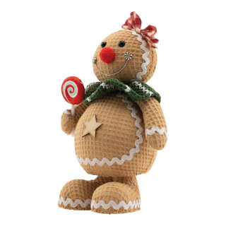Lebkuchenfigur »Mädchen« aus Styropor/Stoff, stehend     Groesse: 23x17x11cm    Farbe: braun/bunt