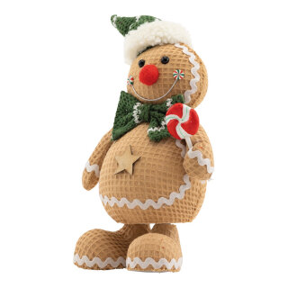 Lebkuchenfigur »Junge« aus Styropor/Stoff, stehend     Groesse: 27x17x12cm    Farbe: braun/bunt