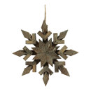 Schneeflocke aus Holz, mit Jute Hänger     Groesse:...