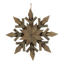 Schneeflocke aus Holz, mit Jute Hänger     Groesse:...