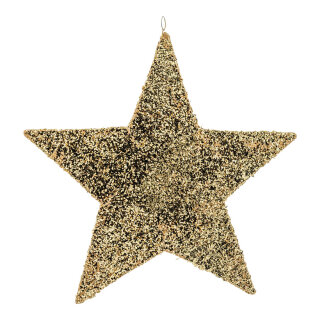 Sisalstern aus Kunststoff/Metall, mit Pailletten, Hänger     Groesse: 60cm    Farbe: gold