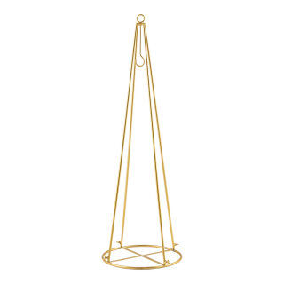 Metallbaum 2-teilig,, mit Aufhängehaken, pulverbeschichtet     Groesse: 90cm, Metallring: Ø 30cm    Farbe: gold