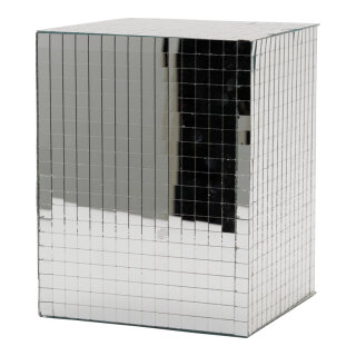 Mirror cube out of styrofoam, rectangular     Size: 30x25x25cm    Color: silver