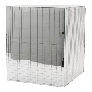 Mirror cube out of styrofoam, rectangular     Size: 20x15x15cm    Color: silver