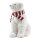 Eisbär aus Styropor/Stoff, sitzend, mit Schal     Groesse:29x25cm    Farbe:weiß/rot