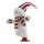 Schneemann aus Styropor/Stoff, stehend, auf Holzboden, mit Schal     Groesse: 35x28cm    Farbe: weiß/rot