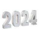 Schriftzug 2024 aus Styropor, mit Glitter...