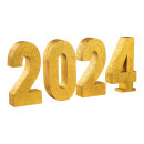 Schriftzug 2024 aus Styropor, mit Glitter...