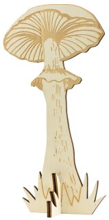 Pilzkontur 2-teilig, aus Holz, zum Zusammenstecken     Groesse: 46x25cm, Dicke: 1cm    Farbe: naturfarben