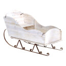 Sleigh  - Material: wood wiped - Color: white - Size:...