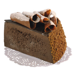 Kuchenstück Schokoladentorte, Schaumstoff Größe:7x10cm Farbe: braun    #