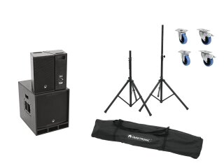 OMNITRONIC Set MAXX-1508DSP 2.1 Aktiv-System + Speaker Stands
