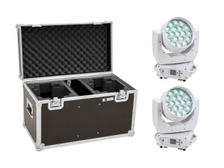EUROLITE Set 2x LED TMH-X4 Moving-Head Wash Zoom wh + EU Case