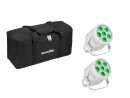EUROLITE Set 2x LED Silent Par 6 QCL Floor wh + Soft Bag