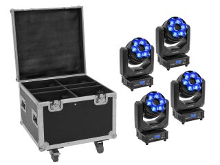 EUROLITE Set 4x LED TMH-H240 Beam/Wash/Flower Effect + Case