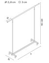 Klappbarer Rollständer Höhenverstellbar 120-140cm, Farbe: Anthrazit mit feiner Struktur