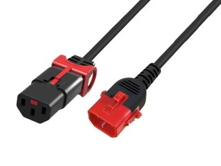 IEC LOCK Kaltgeräte Verlängerung verriegelbar 3x1,0 1m sw