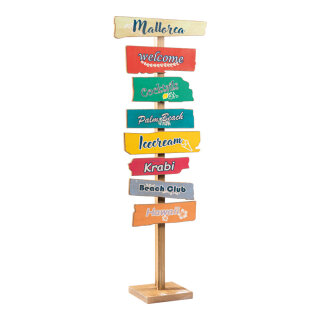 Signpost with 6 directional arrows, out of MDF     Size: 92cm, sign: 30-36cm    Color: multicoloured
