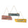 Signposts set of 3, out of MDF, to hang     Size: 30x10cm    Color: multicoloured