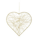 Heart with jute out of metal, to hang     Size: 30cm...