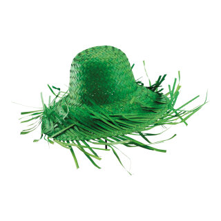 Straw hat out of natural material     Size: Ø 45cm, inside: Ø 20cm    Color: green