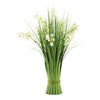 Grass bundle with lily of the valley, out of plastic     Size: 45cm, base: Ø 8cm, width: Ø 25cm    Color: green/white