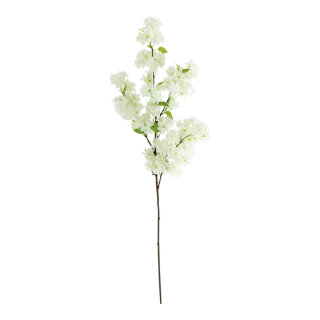 Cherry blossom twig out of plastic/artificial silk, flexible     Size: 100cm, stem: 47cm    Color: white