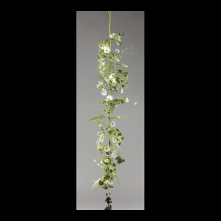 Daisy garland out of artificial silk/plastic, flexible, one-sided decorated     Size: 150cm    Color: white