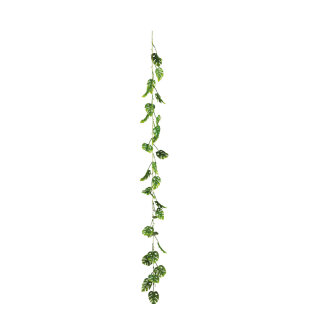 Monstera Girlande aus Kunststoff     Groesse: 160cm    Farbe: grün