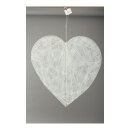 Heart out of wire with cotton, flat, with hanger...