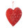 3D Heart out of wire with cotton, with hanger     Size: 20cm    Color: red